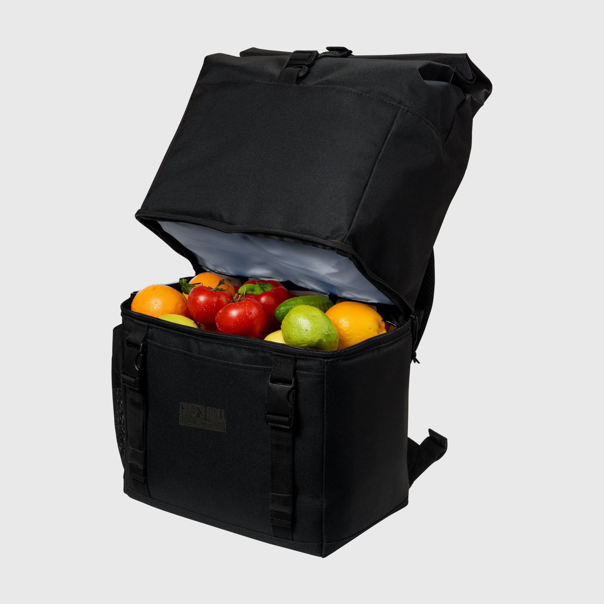 backpack with food storage cooler laptop CRA Grocery Cooler Backpack – Chef's Roll Apparel