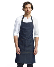 Load image into Gallery viewer, Denim Stitch Bib Apron- Indigo Blue