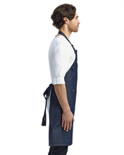 Load image into Gallery viewer, Denim Stitch Bib Apron- Indigo Blue