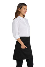 Load image into Gallery viewer, Person wearing a white shirt and black apron on a white background
