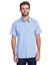 Load image into Gallery viewer, Microcheck Gingham Short-Sleeve Cotton Shirt
