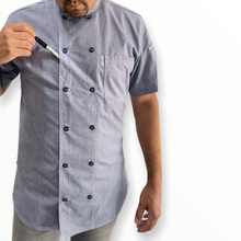 Load image into Gallery viewer, Slate Chambray Chef Coat
